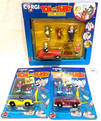 Lot 351 - Selection of Mattel Corgi Tom and Jerry Die-cast figures, vehicles and playset