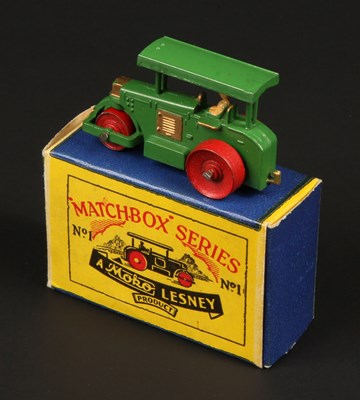 Lot 1 - Matchbox Regular Wheels 1a Aveling Barford Diesel Road Roller Stannard Code 2 IN TYPE A MOKO SCRIPT BOX