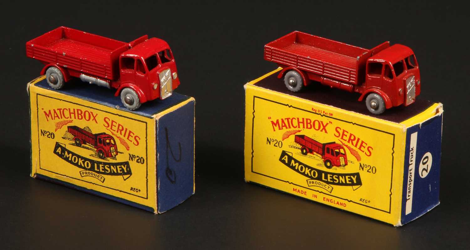 Lot 71 - Matchbox Regular Wheels 2 x 20a ERF Dropside Lorry Stannard Code 3 + Code 7