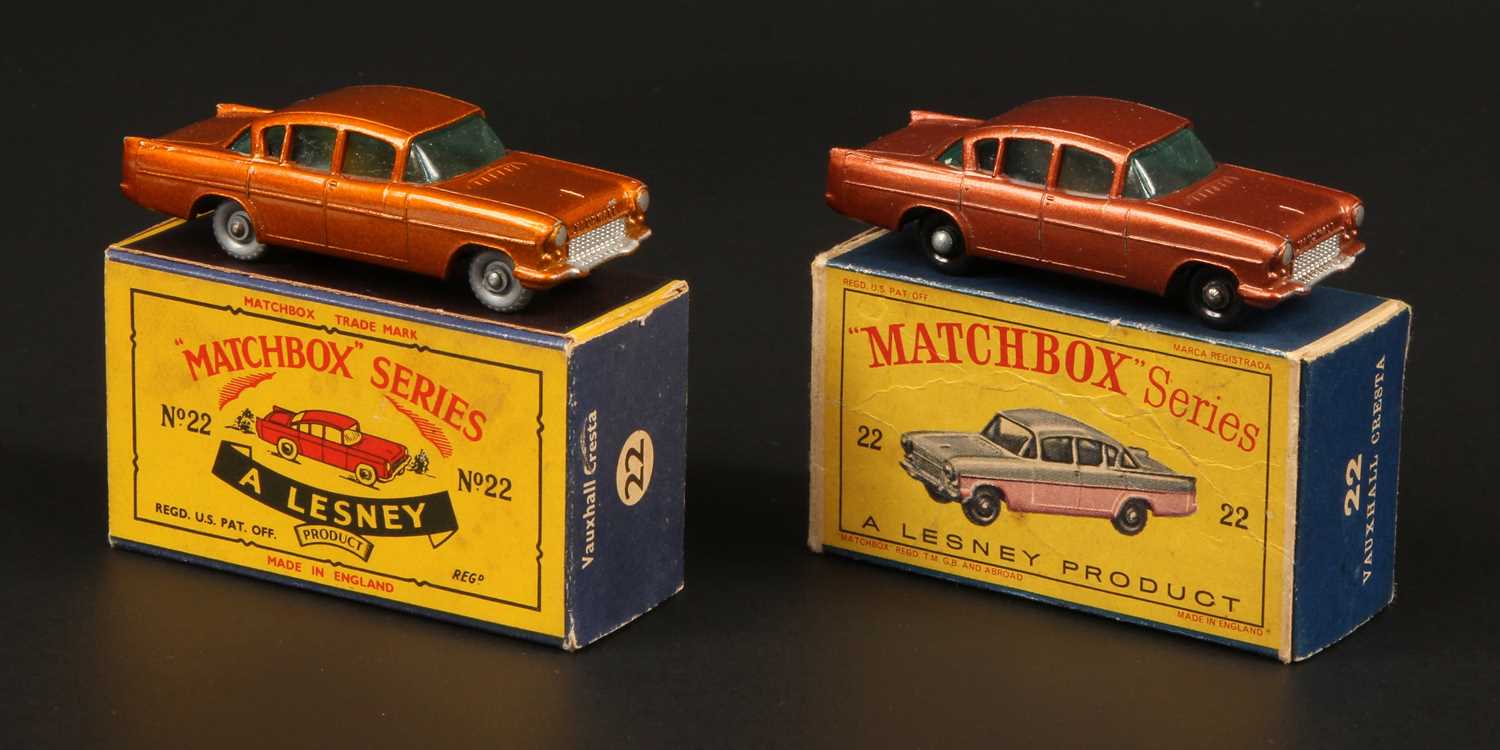 Lot 93 - Matchbox Regular Wheels 2 x 22b Vauxhall Cresta PA Stannard Code 21 + Code 27