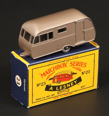 Lot 98 - Matchbox Regular Wheels 23c Bluebird Dauphine Caravan Stannard Code 3 WITH TYPE C LESNEY BOX