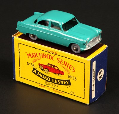 Lot 131 - Matchbox Regular Wheels 33a Ford Zodiac Stannard Code 9 SEA GREEN BODY + GPW WITH ROUNDED AXLES