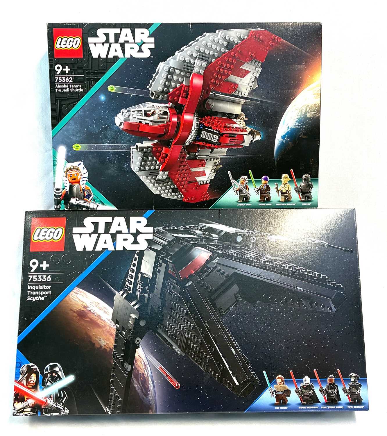 Lot 11 - Lego Star Wars sets x 2 number 75336 Inquisitor Transport Scythe & 75362 Ahsoka Tano's T-6 Jedi Shuttle MISP