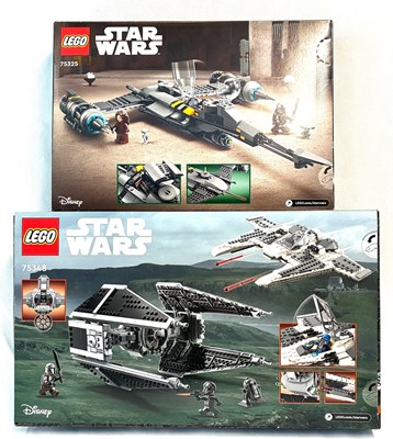 Lot 13 - Lego Star Wars sets x 2 number 75348 Mandalorian Fang Fighter vs TIE Interceptor & 75325 The Mandalorian's N-1 Starfighter MISP