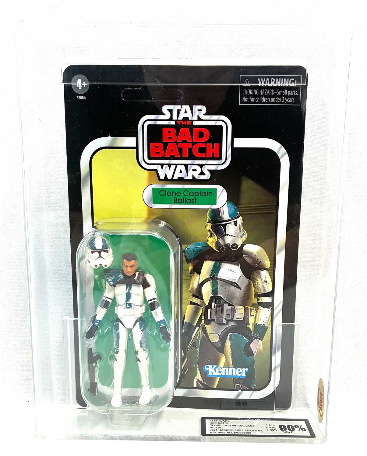 Lot 55 - Hasbro Star Wars Vintage Collection VC210 Bad Batch Clone Captain Ballast 3 3/4" figure UKG Graded 90% GOLD MOC