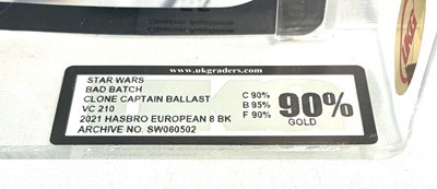 Lot 55 - Hasbro Star Wars Vintage Collection VC210 Bad Batch Clone Captain Ballast 3 3/4" figure UKG Graded 90% GOLD MOC