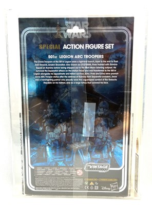 Lot 56 - Hasbro Star Wars Vintage Collection 501st Legion Arc Troopers 3 3/4" figure set UKG Graded 90% GOLD MISP