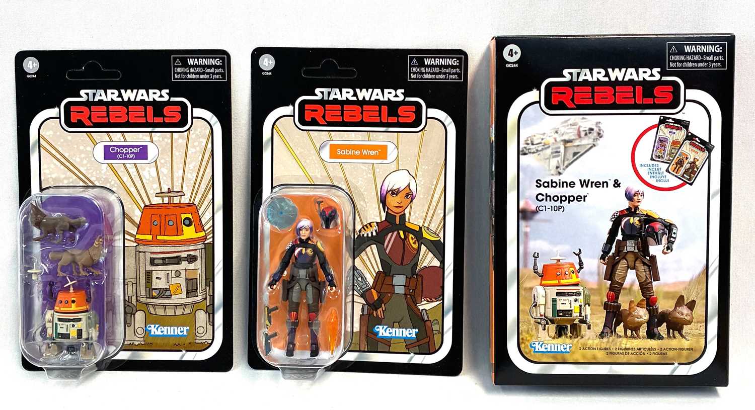 Lot 67 - Hasbro Star Wars Vintage Collection Rebels Sabine Wren & Chopper 3 3/4" figure twin pack MISP