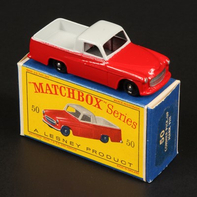 Lot 183 - Matchbox Regular Wheels 50a Commer Pick-up Truck Stannard Code 18 RED/GREY BODY + 24-TREAD BPW