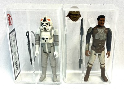 Lot 133 - Kenner Star Wars vintage UKG Graded 3 3/4" figures x 2 AT-AT Driver & Lando Calrissian Skiff Guard