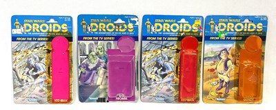 Lot 135 - Kenner Star Wars vintage Droids 3 3/4" figure USED Backing Cards x 4 SEE PICTURES