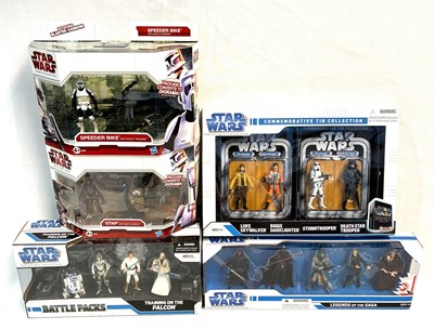 Lot 113 - Hasbro Star Wars The Legacy Collection & Clone Wars 3 3/4" figure multi and vehicle packs x 5 MISP