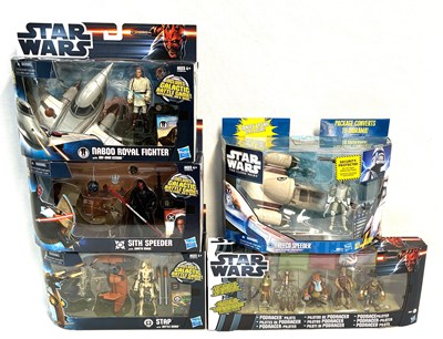 Lot 114 - Hasbro Star Wars 3 3/4" figure multi and vehicle packs x 5 MISP