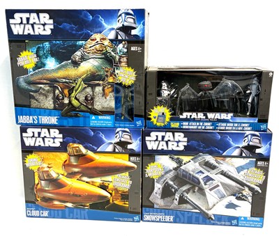 Lot 115 - Hasbro Star Wars Saga Collection 3 3/4" figure, multi and vehicle packs x 4 MISP