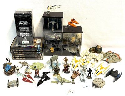 Lot 119 - Selection of Star Wars Die-cast figures & vehicles, DVD's and VHS Video set