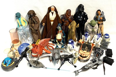 Lot 120 - Selection of Hasbro Star Wars 6", 12" figures & vehicles