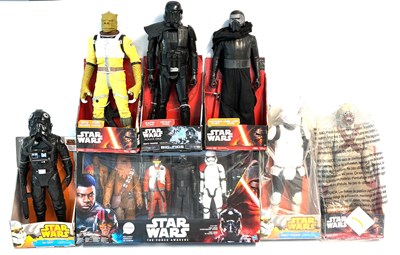 Lot 123 - Hasbro & Disney Star Wars large scale figures x 6 and 12" figure pack MISP