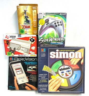 Lot 213 - Selection of Video & Electronic Games, Simon, Microvision, A500 Mini & others MIB