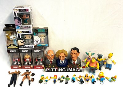 Lot 301 - Selection of TV & Film Related Collectables Minix Rocky Figures, Funko Pop's, The Simpsons figures and others