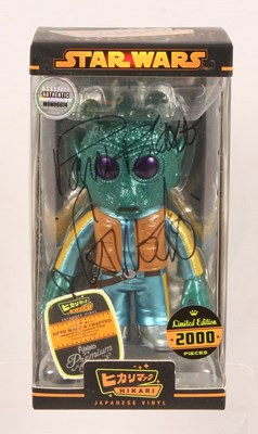 Lot 214 - Funko Star Wars Greedo Ltd Edition Figure - Signed By Paul Blake.