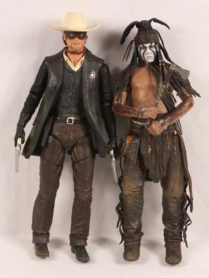 Lot 232 - NECA Large Scale Lone Ranger & Tonto unboxed detailed figures.