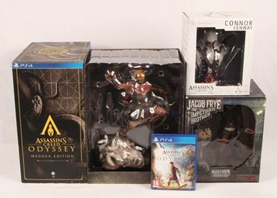 Lot 248 - UBI Collectables & PS4 Assassin's Creed Special Edition Character Figurines.