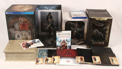 Lot 250 - UBI Collectables & PS4 Assassin's Creed Special Edition Character Figurines.