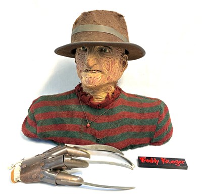 Lot 305 - NECA A Nightmare on Elm Street Freddy Kruger 1:1 scale Talking Bust & Rubies Knife Glove