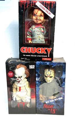 Lot 306 - MEZCO Mega Scale Horror figures x 3 Chucky, Pennywise & Jason MIB