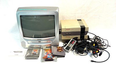 Lot 318 - Nintendo Entertainment System vintage Games Consoles x 2 with Goonies Games