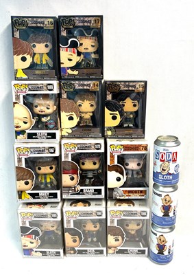 Lot 330 - Selection of The Goonies Funko Pop's Pop Pins and Soda figures MIP