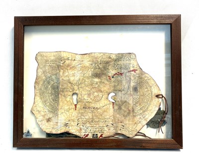Lot 333 - Framed The Goonies Prop Replica Treasure Map, Medallion & Bone Key