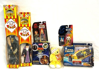 Lot 383 - Selection of Hasbro Star Wars Collectables & Pelham Puppets x 2