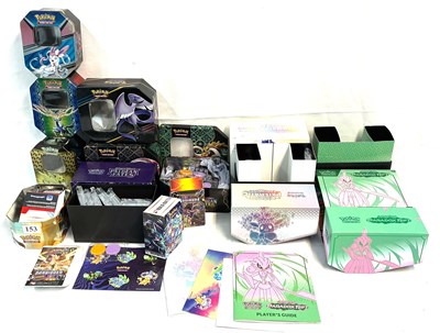 Lot 599 - Quantity of Pokemon ETB Boxes, Tins , Stickers and other items
