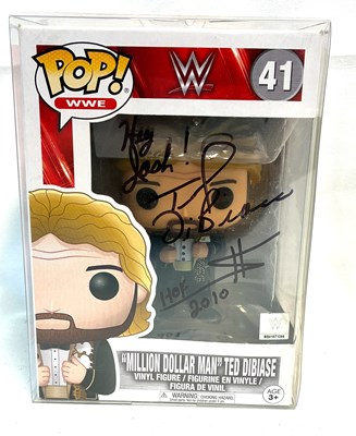 Lot 451 - Funko Pop Wrestling "Million Dollar Man" Ted Dibiase figure signed MIB