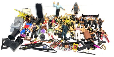 Lot 454 - Large Quantity of modern Wrestling figures and accessories