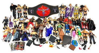 Lot 455 - Large Quantity of modern Wrestling figures and accessories