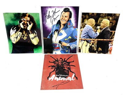 Lot 467 - WWE Wrestling hand signed pictures x 3