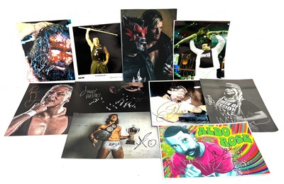 Lot 468 - Wrestling hand signed pictures x 10