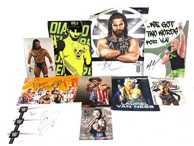 Lot 472 - Wrestling hand signed pictures x 10
