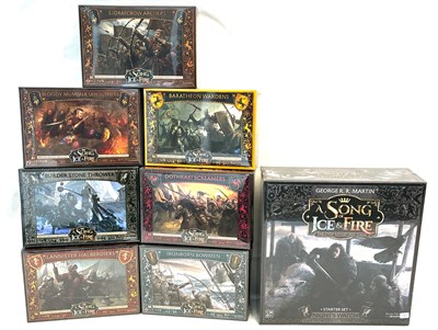 Lot 552 - Game of Thrones Song of Fire & Ice Table Top Miniature Game sets x 8 MISP