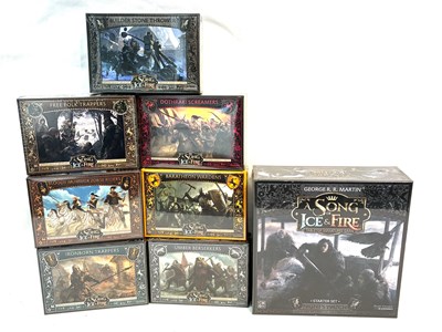 Lot 555 - Game of Thrones Song of Fire & Ice Table Top Miniature Game sets x 8 MISP