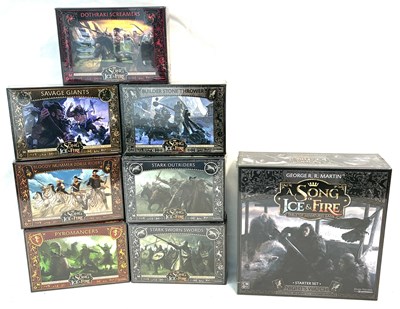 Lot 557 - Game of Thrones Song of Fire & Ice Table Top Miniature Game sets x 8 MISP