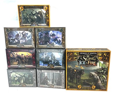 Lot 558 - Game of Thrones Song of Fire & Ice Table Top Miniature Game sets x 8 MISP