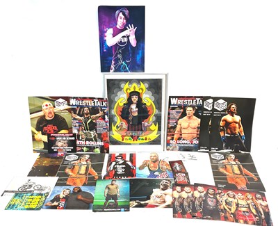 Lot 476 - Selection of Wrestling pictures and magazines (some signed)