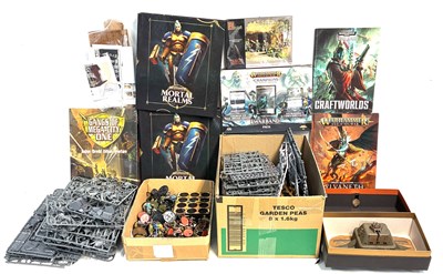 Lot 538 - Large selection of Gaming figures, accessories, books and folders, Warhammer etc
