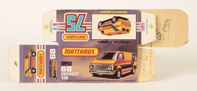 Lot 386 - Matchbox Superfast Bowater's Printers Proof Empty "New" Type K Box For 68c Chevrolet Van