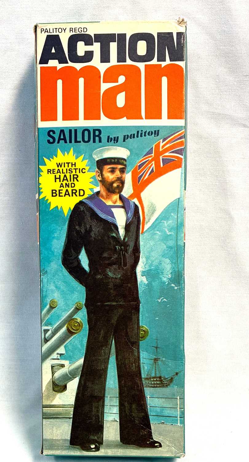 Lot 66 - Palitoy vintage Action Man Sailor (1971) Flock Head brown Hair MIB