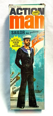 Lot 66 - Palitoy vintage Action Man Sailor (1971) Flock Head brown Hair MIB