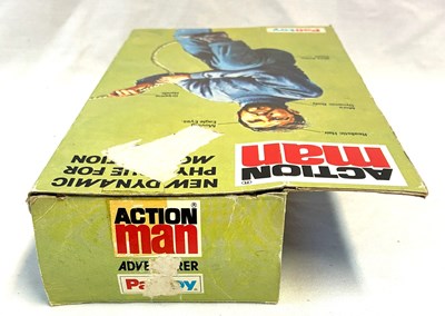Lot 77 - Palitoy vintage Action Man Aventurer (1979) Flock Head blonde Hair, Dark Jumper, Eagle Eyes & Gripping Hands MIB